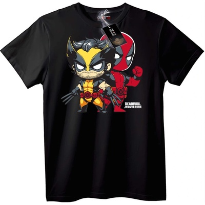 NOONEBRAND Тениска Deadpool и Wolverine Чиби - 7XL, White