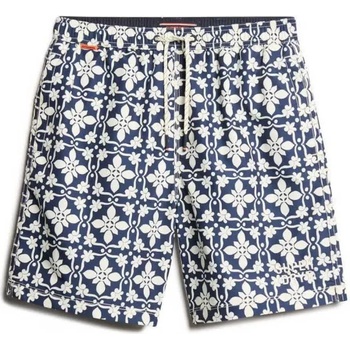 Superdry Бански гащета Superdry Tile Print 16´´ swimming shorts - Blue (Navy Tala Tile)