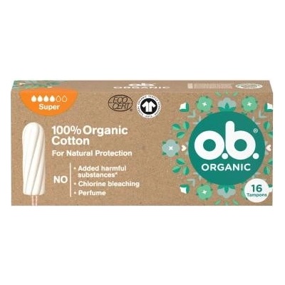 o.b. Organic Super tampony ze 100% organické bavlny tampon 16 ks