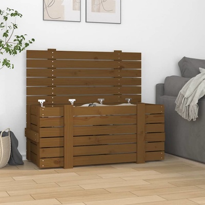 vidaXL Úložný box medově hnědý 91 x 40,5 x 42 cm masivní borové dřevo