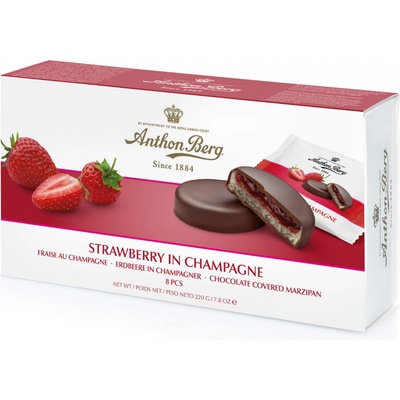 Anthon Berg Jahody v šumivém víně s marcipánem 220 g