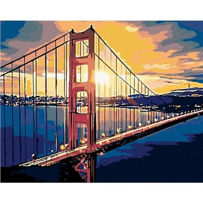 zuty Malování podle čísel Most a východ slunce 50 x 40 cm vypnuté plátno na rám