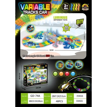 RKToys Svítící autodráha VARIABLE 165 dílů