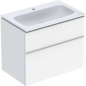 Geberit iCon - Шкаф с мивка, 75x48x63 cm, 2 чекмеджета, гланцово бяло 502.336. 01.1 (502.336.01.1)