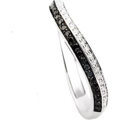 Stuchlík zlatý prsten s diamanty black and white 00302