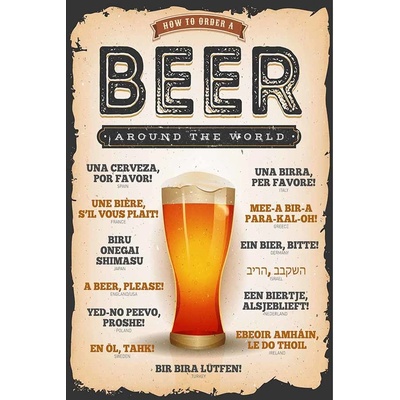 Plechová ceduľa Beer Around The World (p214)