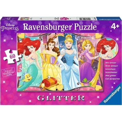 Ravensburger Блестящ пъзел Ravensburger от 60 части - Красивата песен на Дисни принцесите (9632)