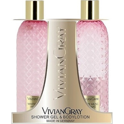 Vivian Gray White Musc & Pineapple luxusné telové mlieko 300 ml + luxusný sprchový gél 300 ml, kozmetická sada