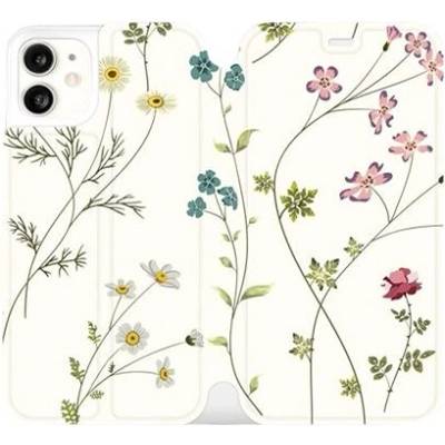 Pouzdro Mobiwear parádní flip Apple iPhone 11 - MD03S Tenké rostlinky s květy