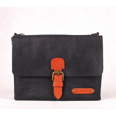 Flora & Co Dvousekční malá crossbody kabelka H6768 tmavěmodrá