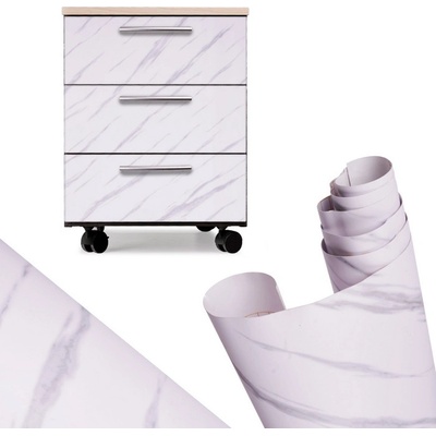 KIK KX5515 Samolepící fólie na nábytek bílý mramor jazz 1,22 x 1 m
