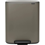 Brabantia Кошче за отпадъци с педал BO 2 x 30л, платина, Brabantia (BRAB211546)