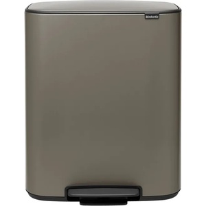 Brabantia Кошче за отпадъци с педал BO 2 x 30л, платина, Brabantia (BRAB211546)