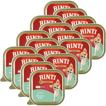 RINTI Ваничка Rinti Gold Mini Adult елен и говеждо 16 x 100 г