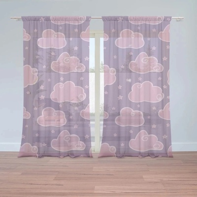 Sablio Záclony Ružové obláčiky: 2ks 150x250cm