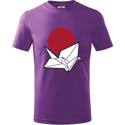 Japan culture origami tričko detské fialová
