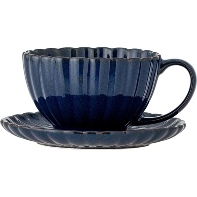 Bloomingville Чаша за кафе и чай Latina с чинийка 220 мл синя (82061910)