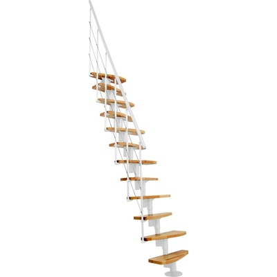 Minka STAIRS Modulové schodisko Nizza buk/biela, 293,8 cm