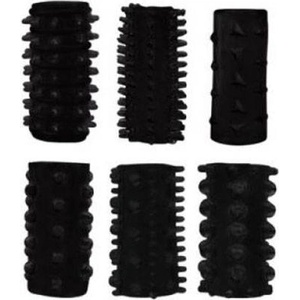  Релефни пенис накрайници Willing Black 6бр