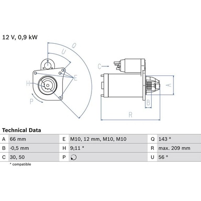 BOSCH 0 986 018 860 Startér (0986018860)