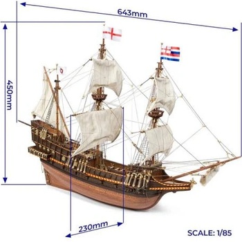 Occre HMS Golden Hind 1: 85 комплект