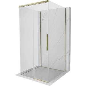 Mexen Rox-3S 3-стенна плъзгаща се душ кабина 100 x 100 см, прозрачна, златна - 8C2-100-100-50-00-3S (8C2-100-100-50-00-3S)