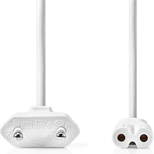 Nedis CEGL11040WT30 захранващ кабел IEC-320-C7, 2 x 0, 75 mm, дължина 3 m, бял (CEGL11040WT30)