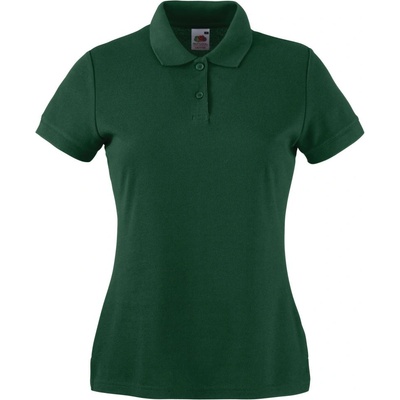 Fruit of the Loom lady-fit 65/35 polo / Дамска поло тениска с къс ръкав - бутилково зелено xxl (16321254005)