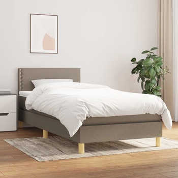 vidaXL Боксспринг легло с матрак, таупе, 100x200 см, плат (3140517)