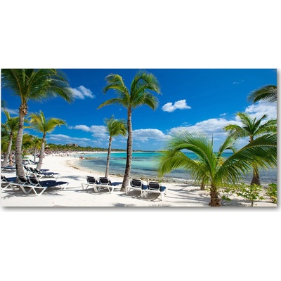 Foto obraz sklenený horizontálny Maledivy pláž 100x50 cm