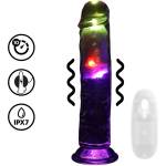 RealRock by Shots LED Vibrating Straight Cock - 8 / 20 cm - Transparent