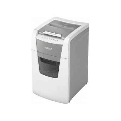 Leitz Унищожител на документи Leitz IQ Office, Автоматичен, P4, Cross-Cut (конфети), 150 листа, Кош 44 л, Бял/Сив