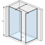 Jika Pure - Ъглова душ стена от две части 80x80 см, с 2 подпори, Jika Perla Glass, прозрачно стъкло H2684250026681 (H2684250026681)