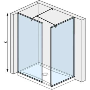 Jika Pure - Ъглова душ стена от две части 80x80 см, с 2 подпори, Jika Perla Glass, прозрачно стъкло H2684250026681 (H2684250026681)