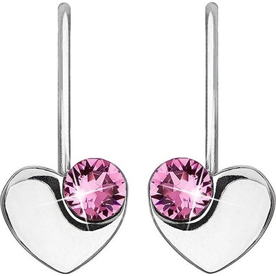 Pavona stříbrné visací se Swarovski krystaly růžové srdíčka 31299.3 Rose