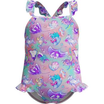Speedo Цял бански girls digital frill thinstrap