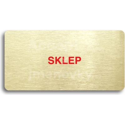 ACCEPT Piktogram SKLEP - zlatá tabulka - barevný tisk bez rámečku
