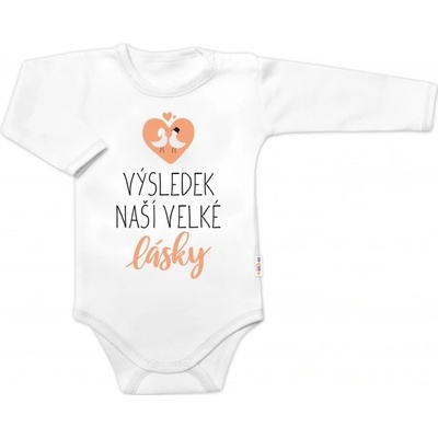 Body dlhý rukáv Výsledek naší velké lásky Baby Nellys biele