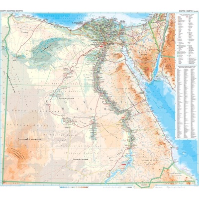 Gizi Map Egypt - nástěnná mapa 100 x 88 cm Varianta: bez rámu v tubusu, Provedení: laminovaná mapa v lištách – Zboží Mobilmania