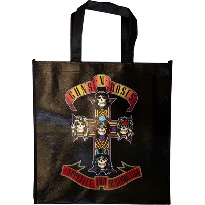 RukaHore Taška Guns N’ Roses Eco Shopper: Appetite For Destruction Black Back Print Čierna