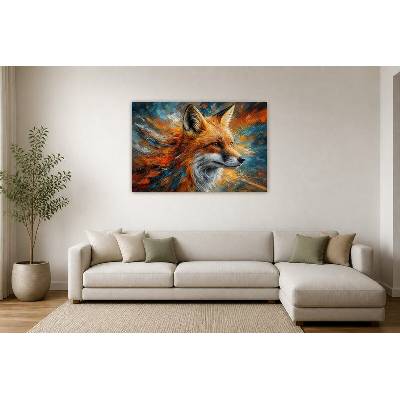 Obraz na plátně – Liška v dynamických barevných tazích 135 × 90 cm