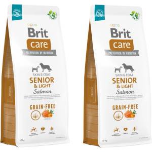 Brit CARE Беззърнена храна за кучета Senior & Light Salmon 2x12кг
