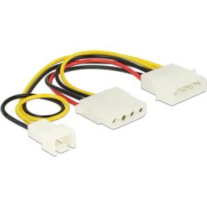 Delock 83658 4 пина мъжки 1 x 4 пина женски + 1 x 3 пина мъжки (вентилатор) 14 cm захранващ кабел (83658)