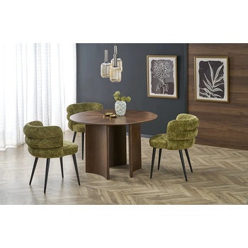 Halmar Кръгла трапезна маса caldo орех / черно