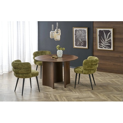 Halmar Кръгла трапезна маса caldo орех / черно