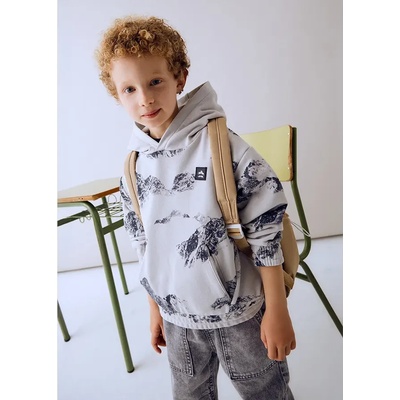 MAYORAL Суичър с качулка в светло сив цвят за мини момче Mayoral с планини