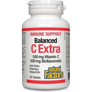 Natural Factors Immune Support Balanced C Extra (Витамин С 500 mg + Биофлавоноиден комплекс 500 mg) 90 капсули | Natural Factors (1311 NF)