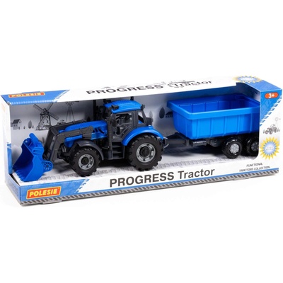 Polesie Детска играчка Polesie Progress - Инерционен трактор с ремарке и гребло (110132)
