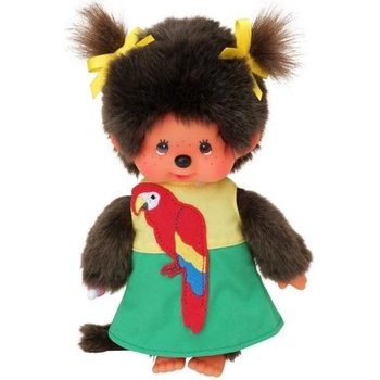 Monchhichi Мончичи момиче в рокля с папагал 20см