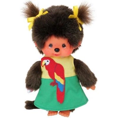 Monchhichi Мончичи момиче в рокля с папагал 20см